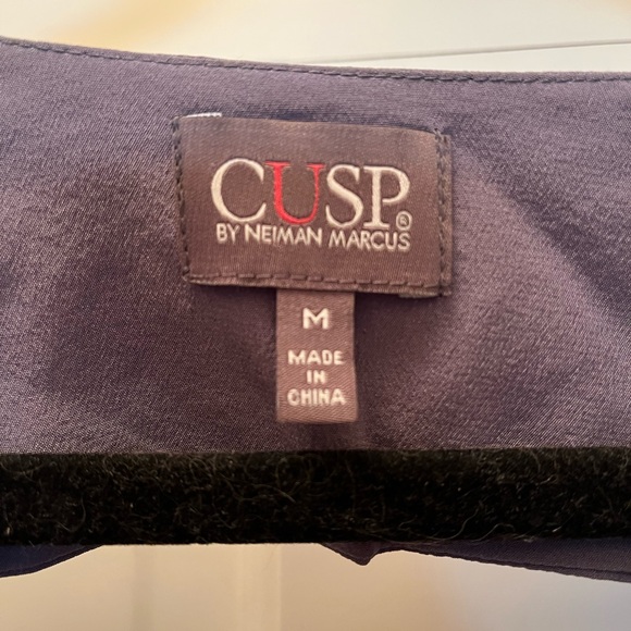 Cusp by Neiman Marcus Blue and Gray Silk Mini Dress - Picture 3 of 10